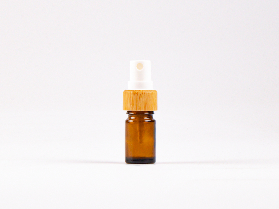 Braunglasflasche 5 ml - Zerstäuber Bambus